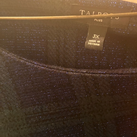 Navy Plaid  top with Gold Zipper Accent - Picture 11 of 12